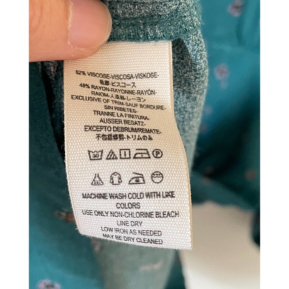 Free People BOHO Romper Teal Green Size Large - Picture 9 of 10